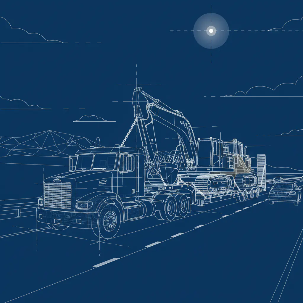 Heavy equipment delivery truck
